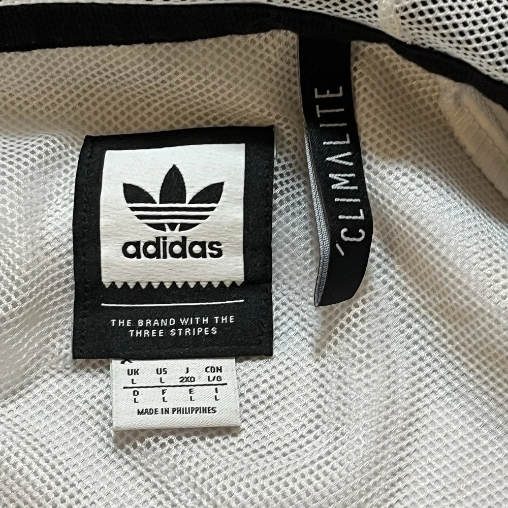 Adidas Windbreaker Mens Large Climalite Hooded Zip Up Jacket Pullover DH3880 ***